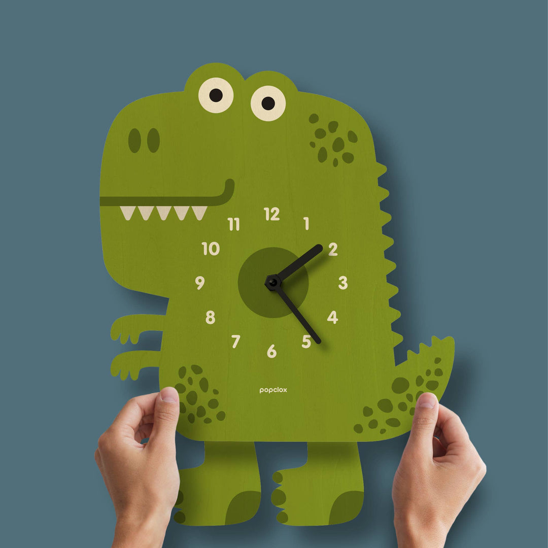 Popclox Dinosaur Pendulum Clock - Wood