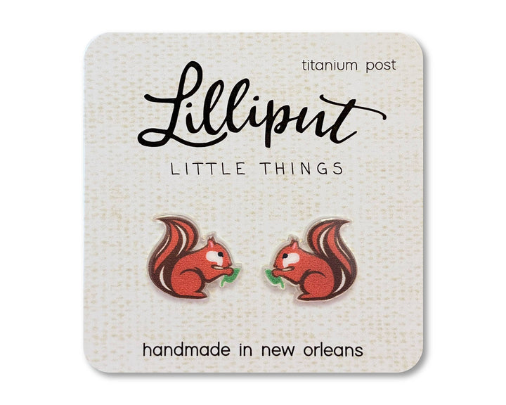 Lilliput Little Things Red Squirrel Earrings - Fall Earrings