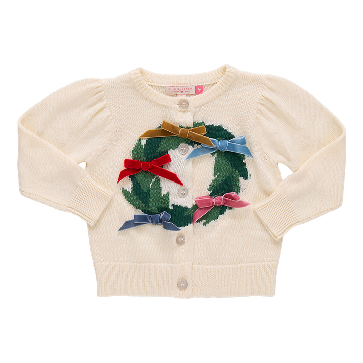 Pink Chicken Constance Sweater - Holiday Wreath