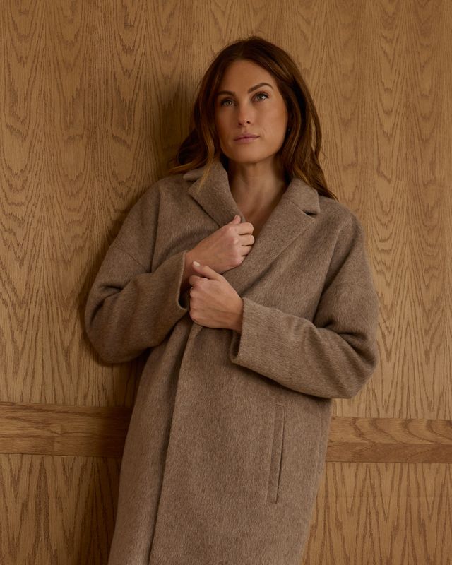 Rylee + Cru Womens Presley Longline Coat - Camel