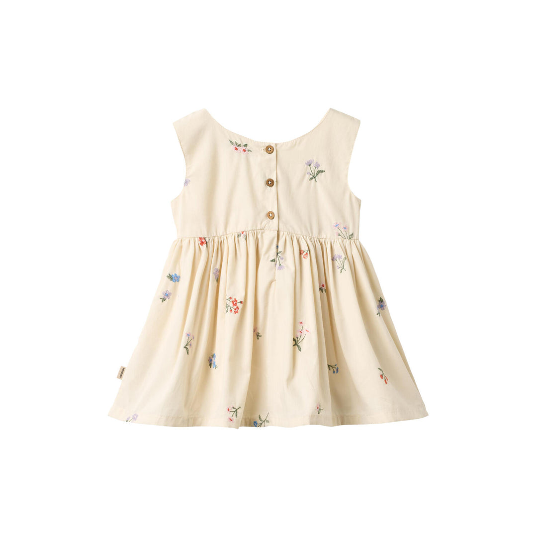 Wheat Pinafore Wrinkle Sienna - Ivory Embroidery Flowers