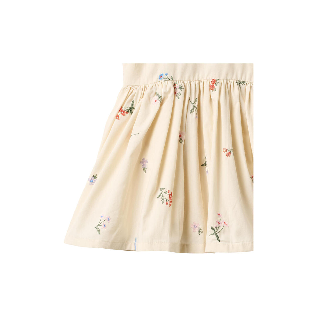 Wheat Pinafore Wrinkle Sienna - Ivory Embroidery Flowers