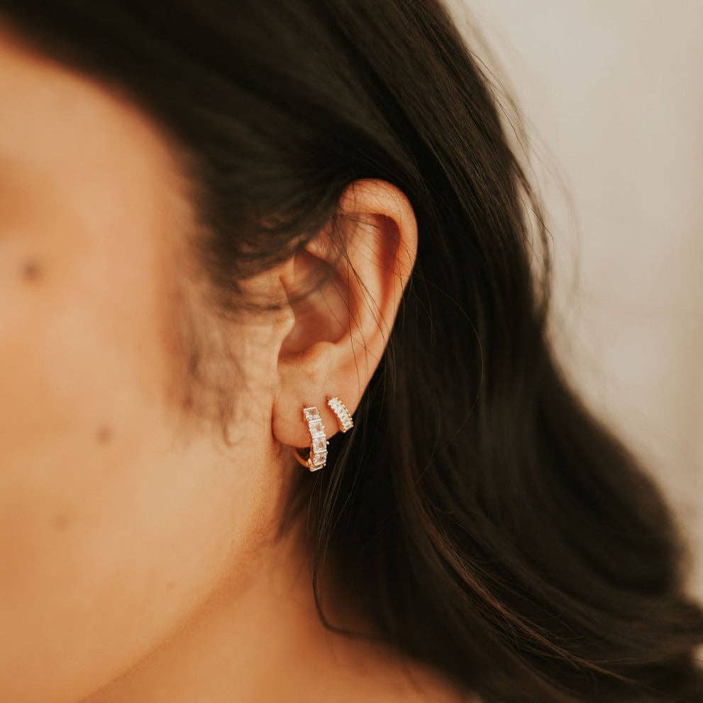 Mauve Jewelry Co Charlotte Diamond Gold Filled Hoops