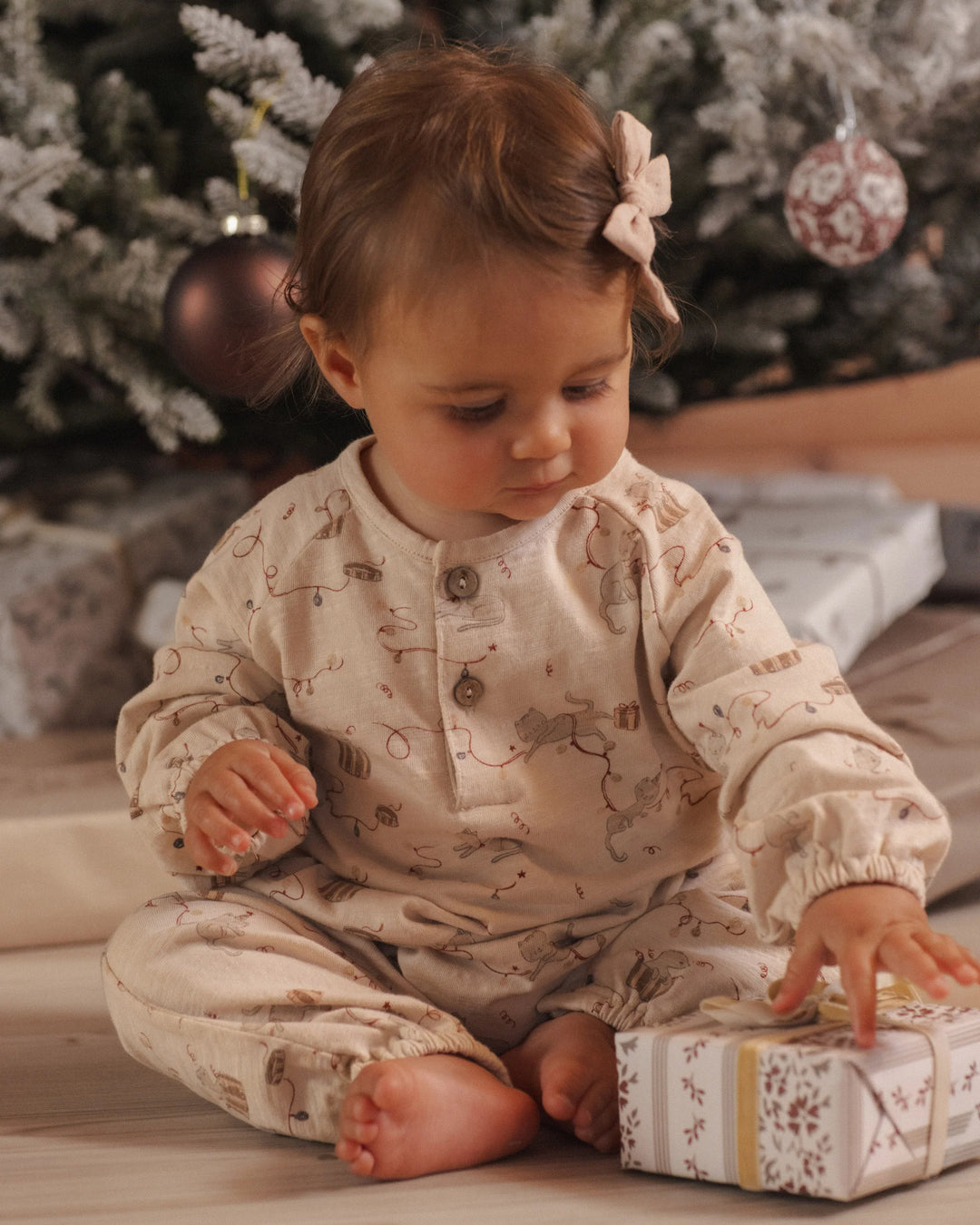 Rylee + Cru Henley Jumpsuit - Kitties