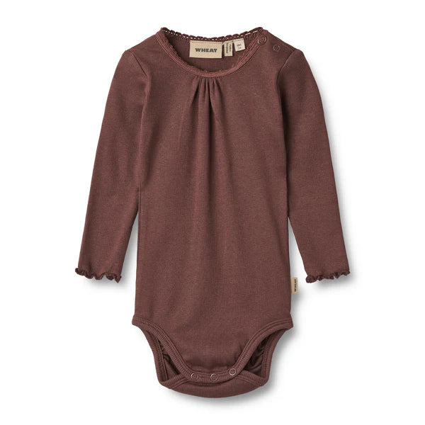 Wheat Rib Bodysuit Lotta - Eggplant