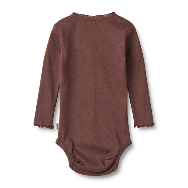 Wheat Rib Bodysuit Lotta - Eggplant