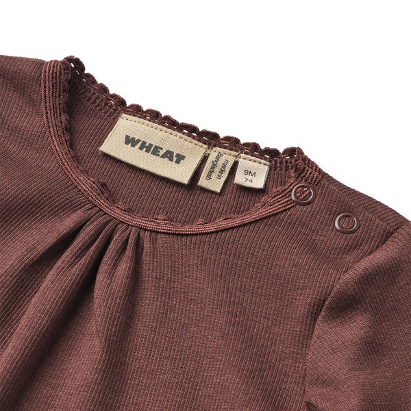 Wheat Rib Bodysuit Lotta - Eggplant