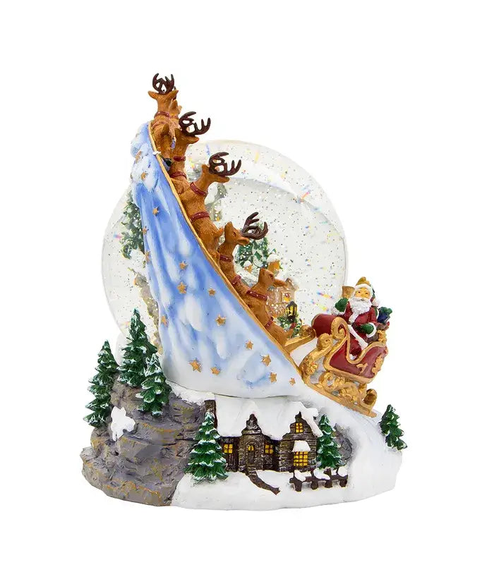 Kurt S. Adler Battery Operated Musical Santa and Sled Water Globe