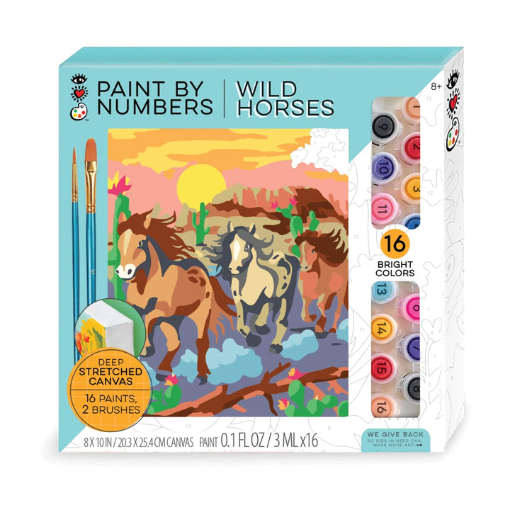 Bright Stripes iHeartArt Paint by Numbers Wild Horses