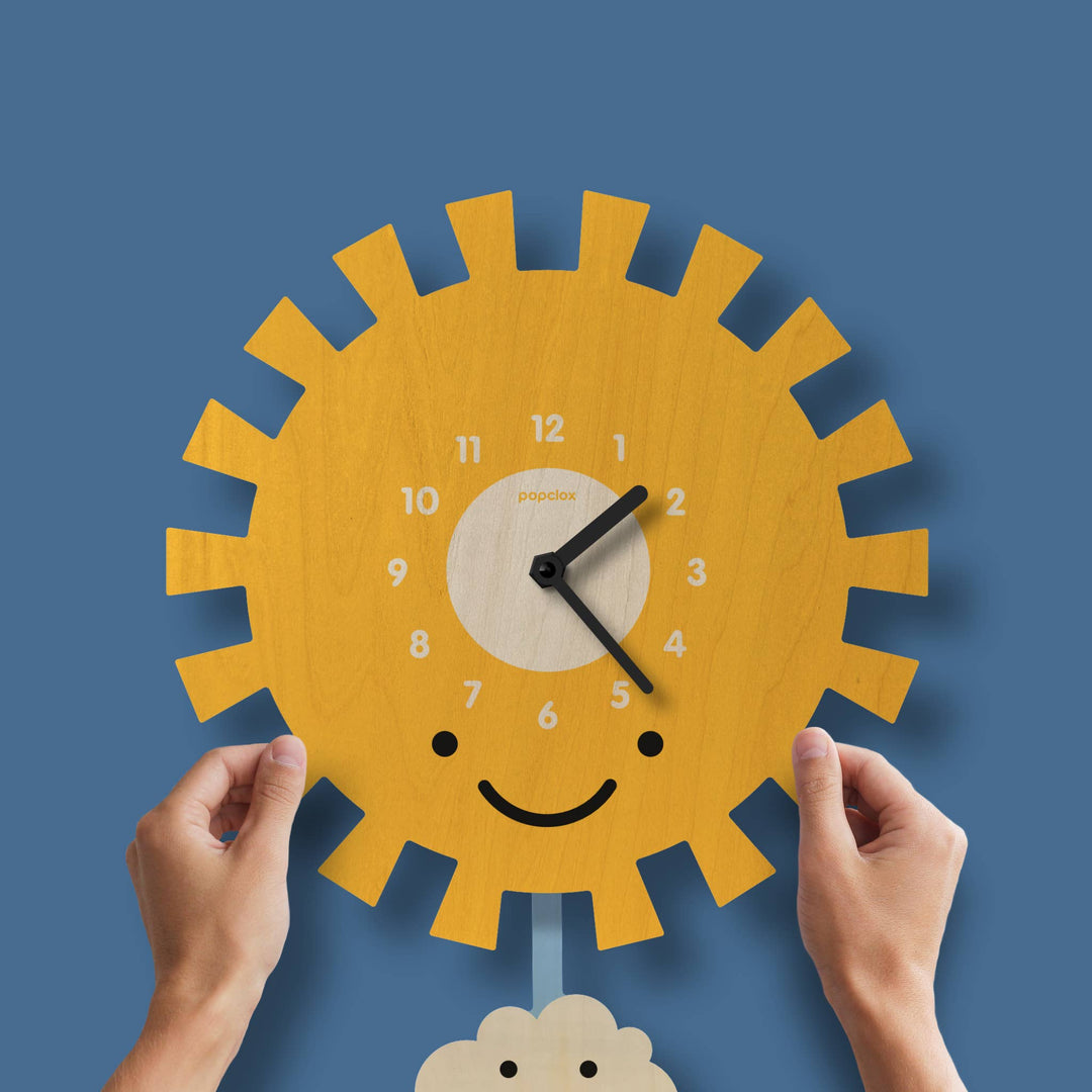 Popclox Sun Pendulum Clock - Wood