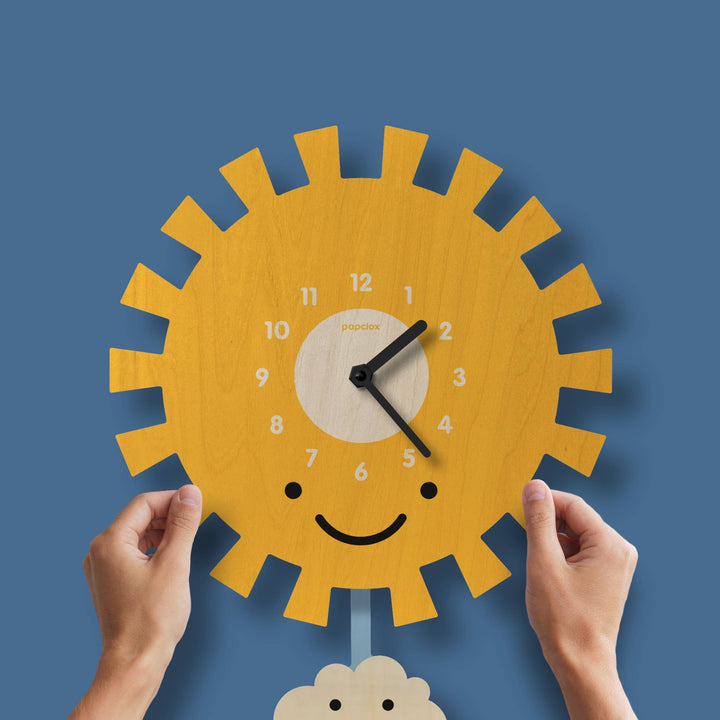 Popclox Sun Pendulum Clock - Wood