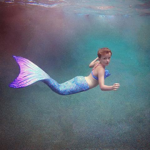 Sun Tail Mermaid Aurora Borealis Mermaid Tail + Lavender Monofin Set