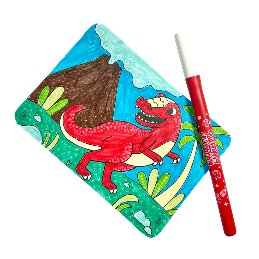Ooly Undercover Art Hidden Pattern Coloring Activity - Dino-tastic