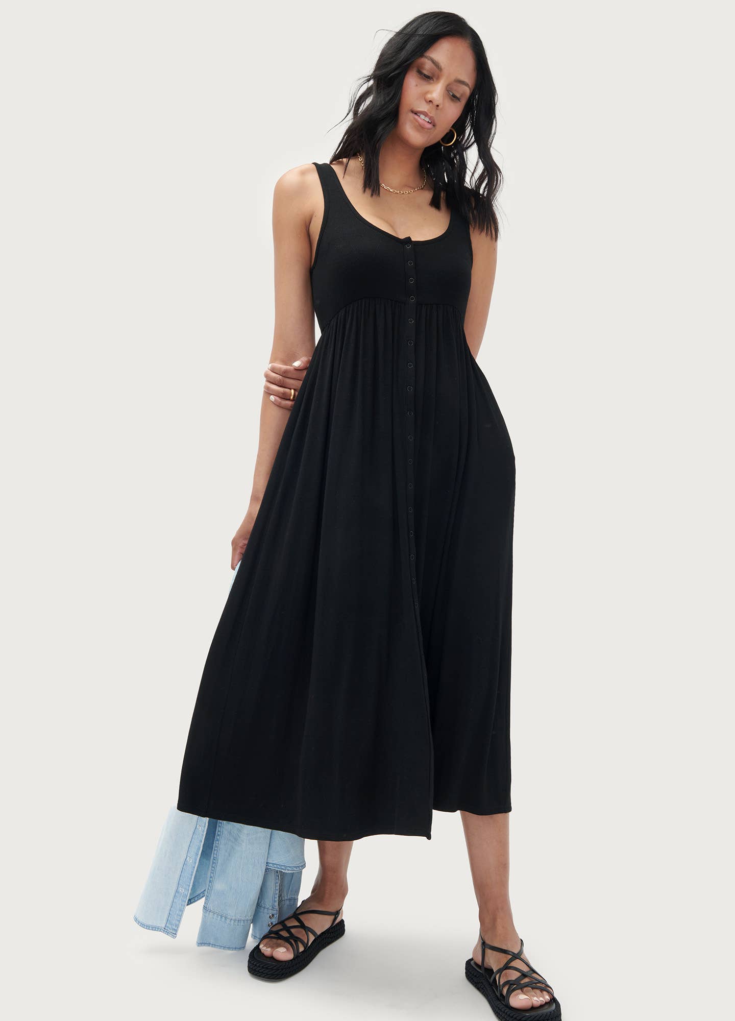 HATCH Collection The Softest Rib Nursing Tank Dress