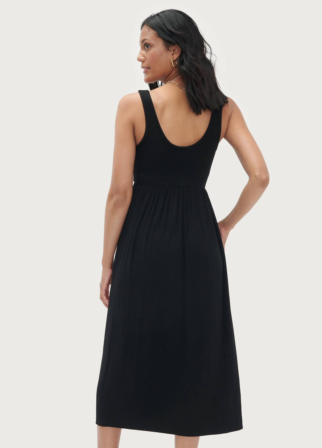 Hatch Collection The Softest Rib Nursing Tank Dress - Black