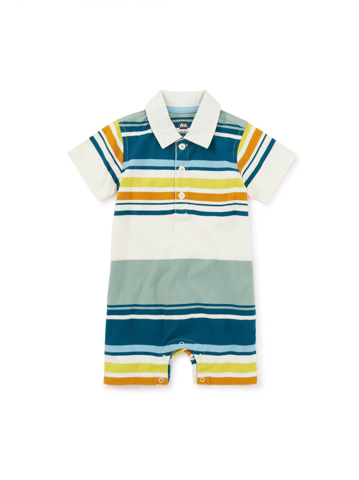 Tea Collection Polo Baby Romper - Sea