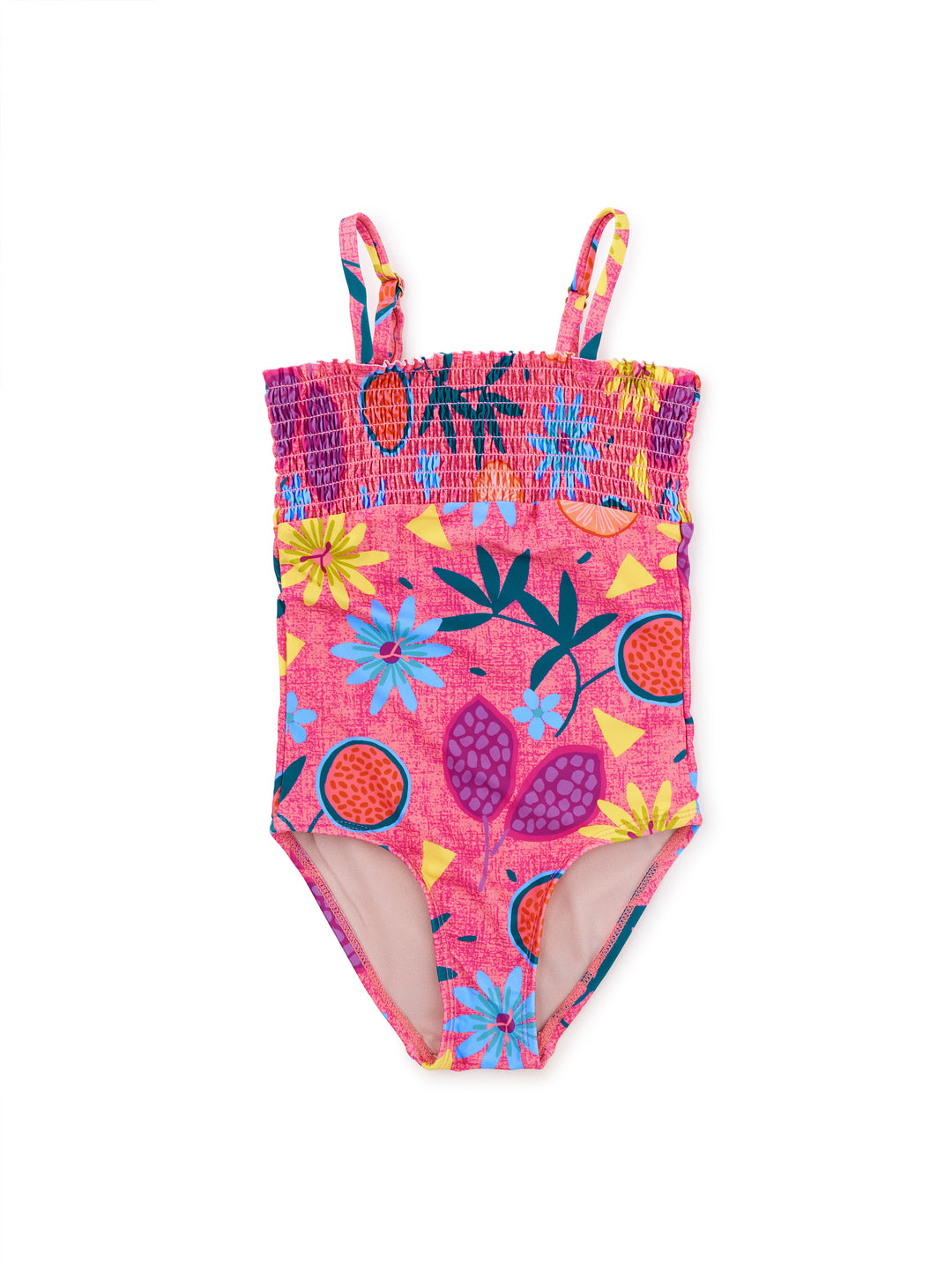 Tea Collection Smocked One-Piece Swimsuit - Fruit Floral Wax