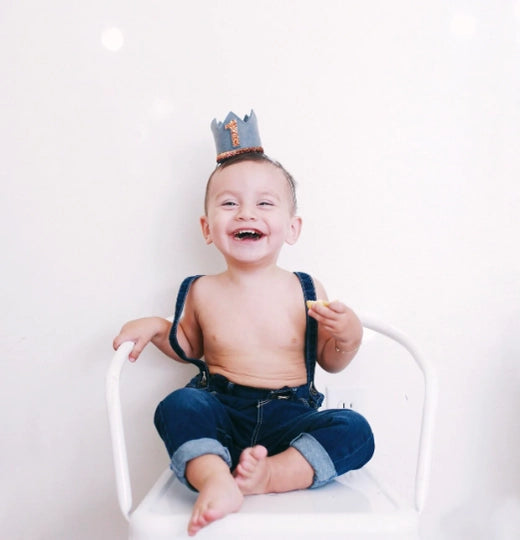 Little Blue Olive Storm Grey 1st Birthday Crown