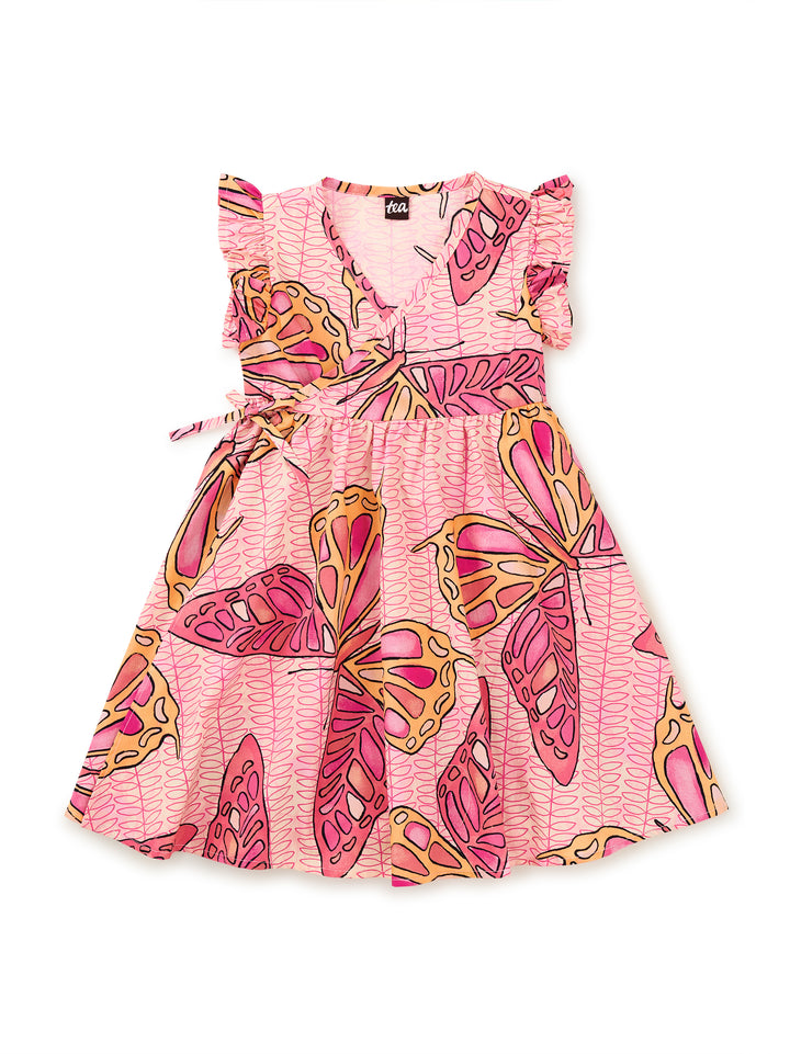 Tea Collection Full Sweep Wrap Dress - Batik Butterfly