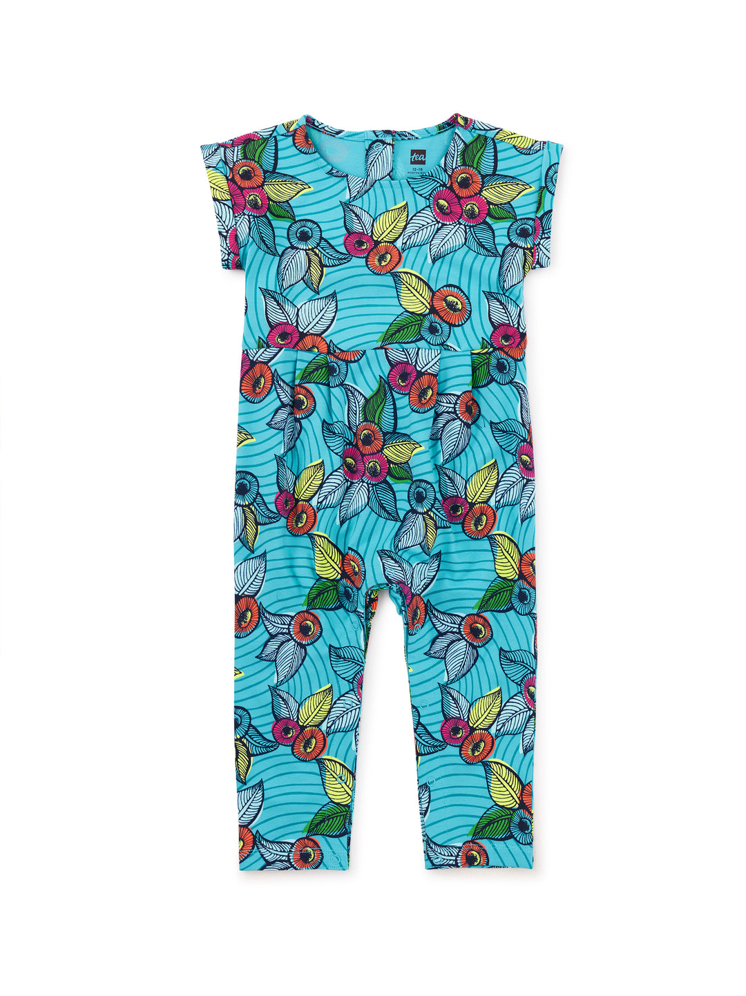Tea Collection Cuff Sleeve Baby Romper - African Jewel Floral