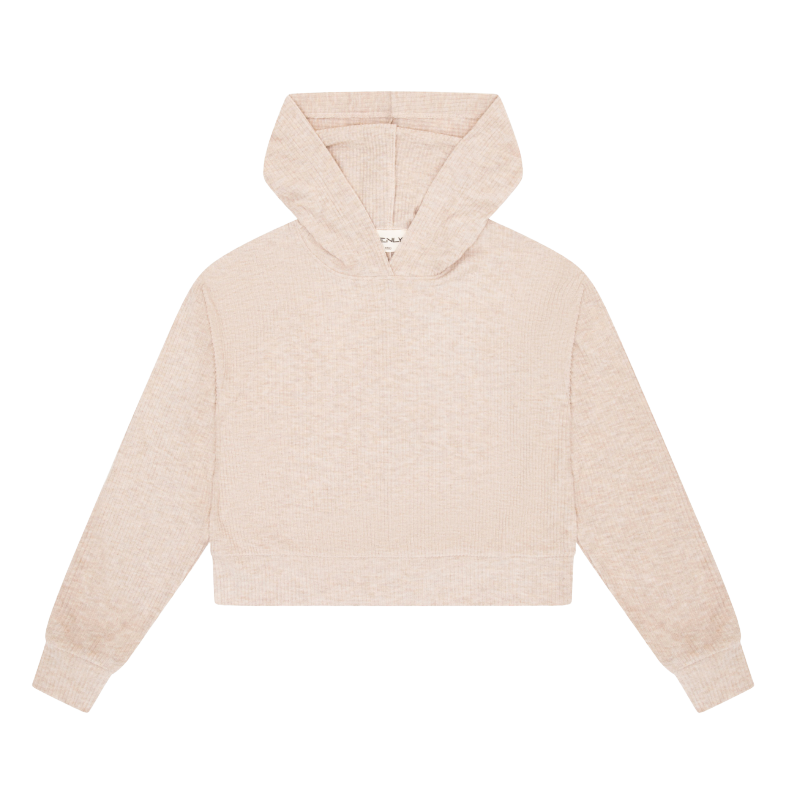 Tenly Hacci Rib Box Hoodie - Latte