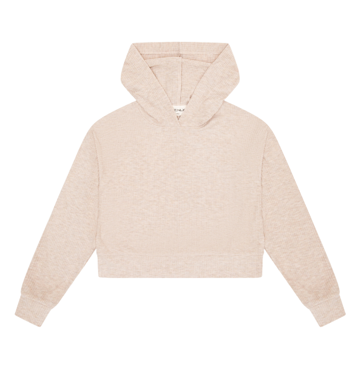Tenly Hacci Rib Box Hoodie - Latte