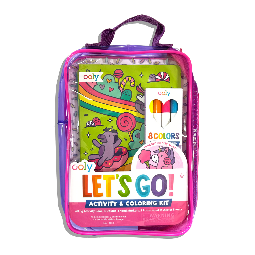Ooly Let's Go! Activity & Coloring Kit - Unicorn Candy Town