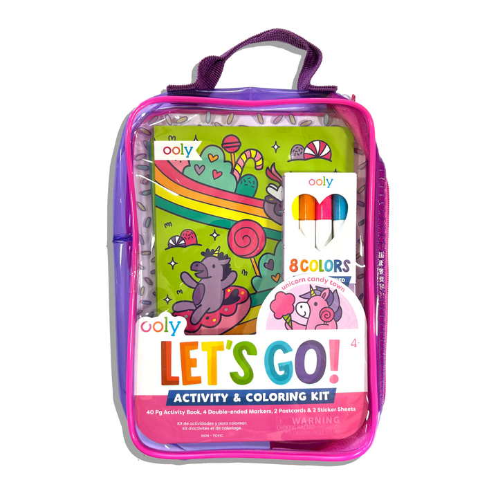 Ooly Let's Go! Activity & Coloring Kit - Unicorn Candy Town