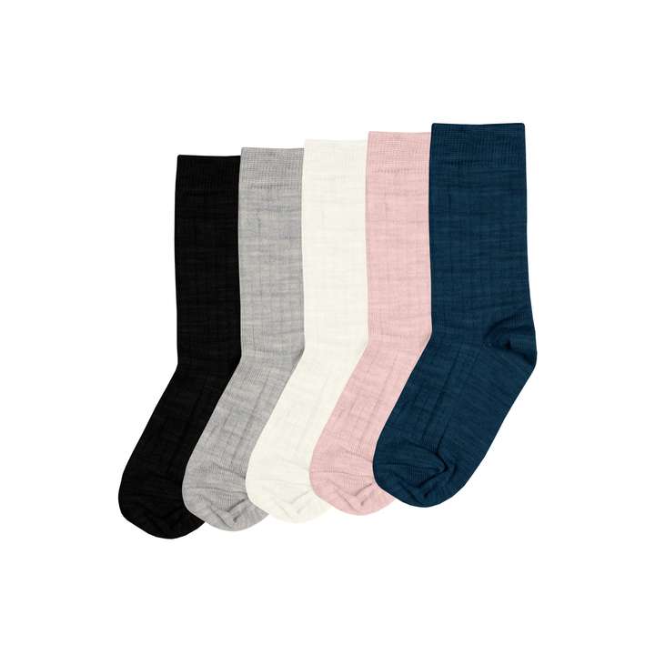 Menique Kids' Merino Ribbed Crew Socks