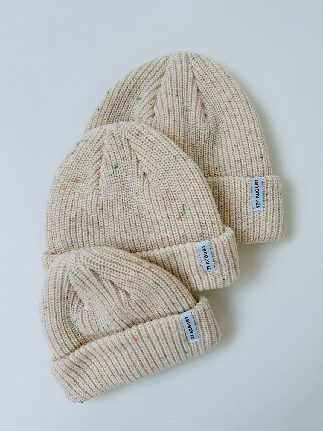 Hey August Thick Knit Cuff Beanie - Cream Speck
