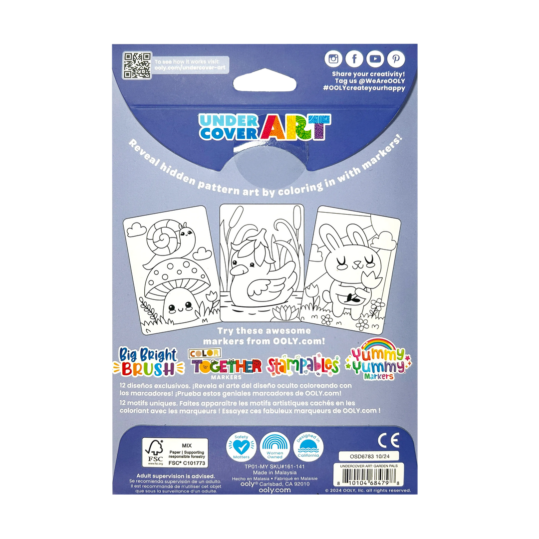 Ooly Undercover Art Hidden Pattern Coloring Activity - Garden Party