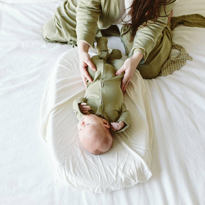 Goumi Viscose + Organic Cotton Changing Pad Cover - Cloud