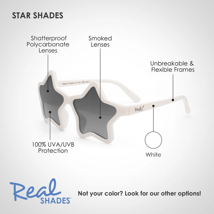 Real Shades Star Flexible Frame Sunglasses - White
