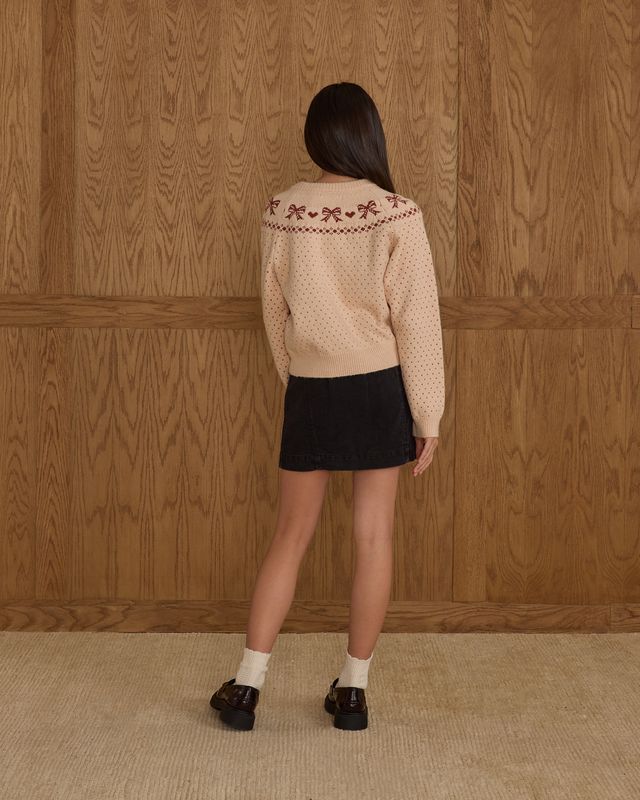 Rylee + Cru Teen Fair Isle Sweater - Bows