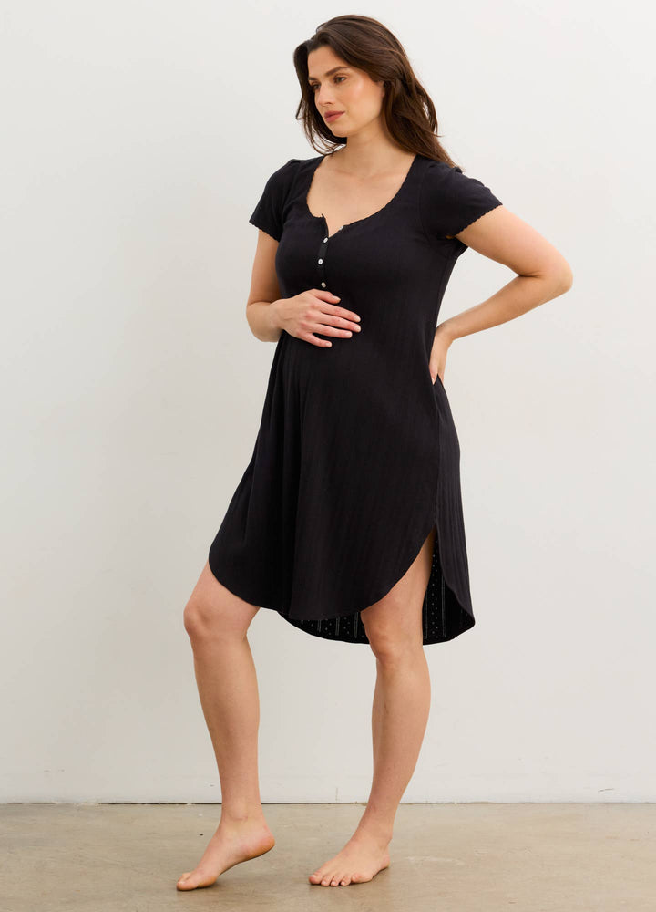 Hatch Collection The Pointelle Maternity Nursing Friendly Nightgown