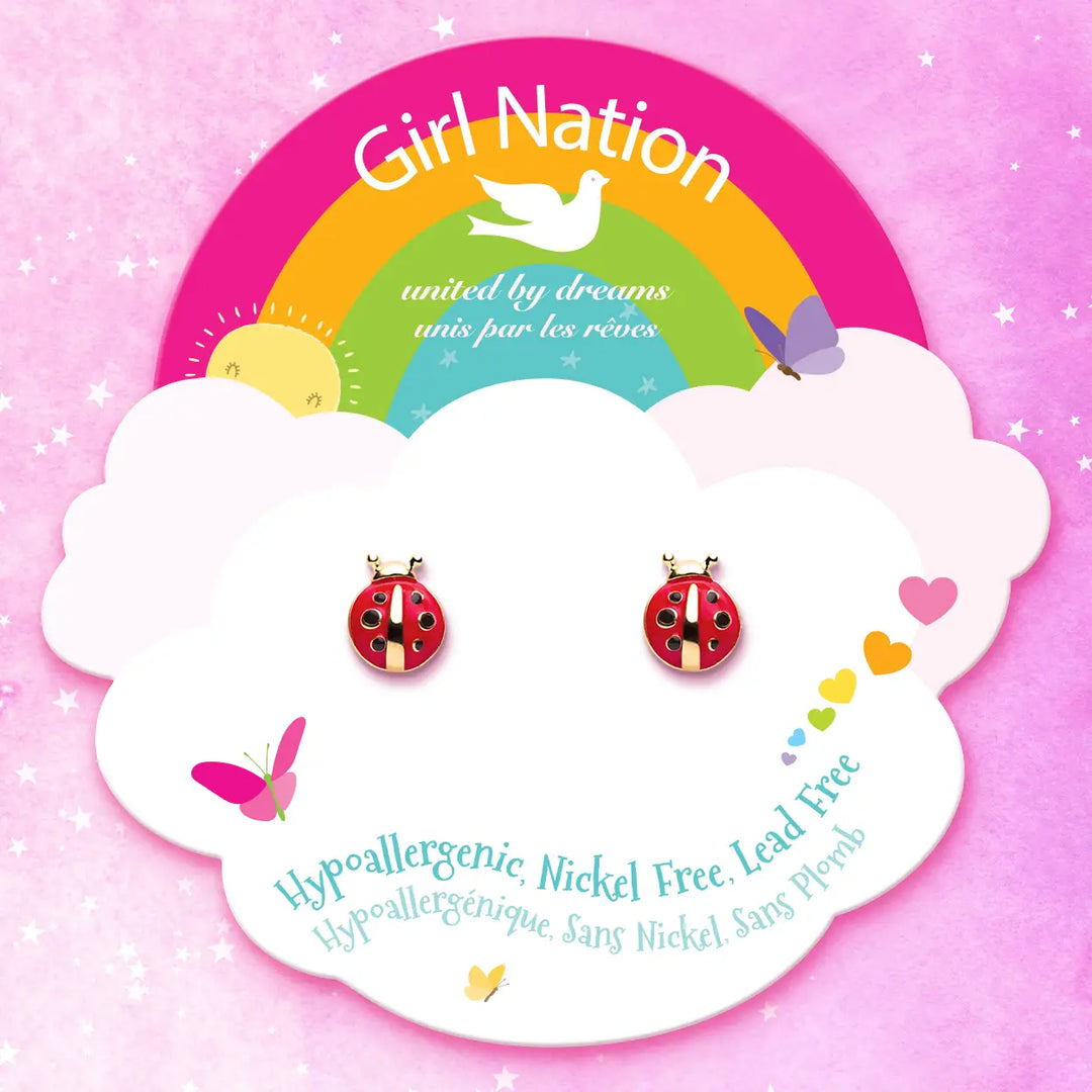 Girl Nation Little Ladybug Cutie Stud Earrings