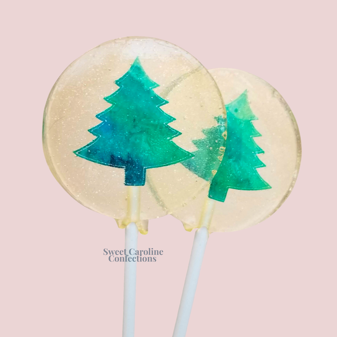 Sweet Caroline Christmas Tree Lollipops - Green Apple Flavor