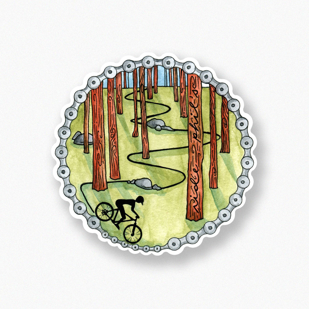 Michele Michael Art Mountain Biking sticker