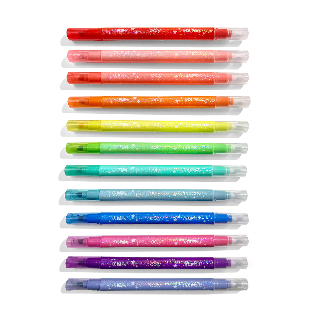 Ooly Switch-eroo! Sparkle Glittery Color-Changing Markers