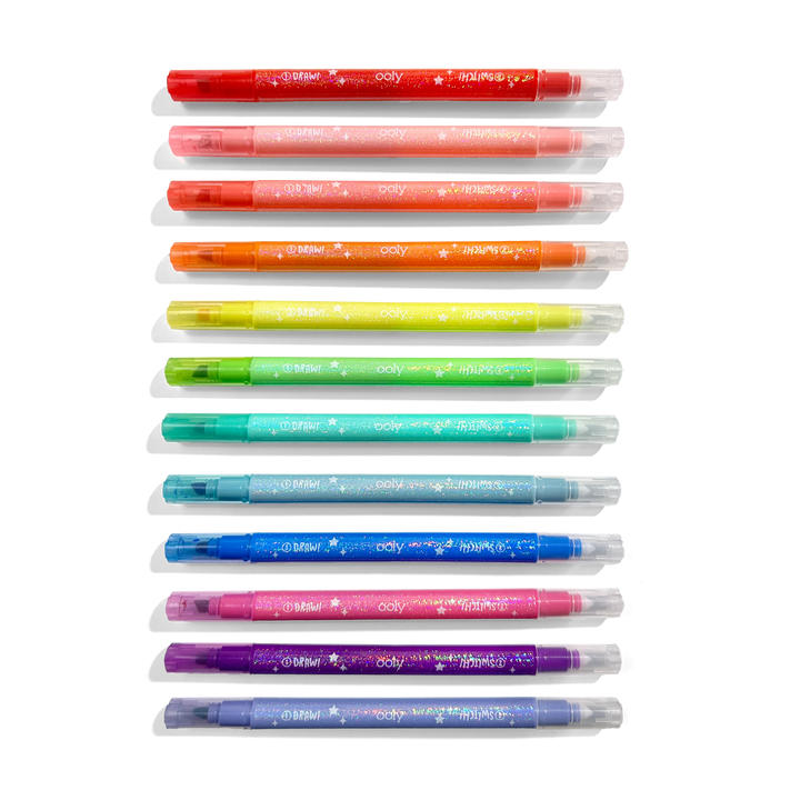 Ooly Switch-eroo! Sparkle Glittery Color-Changing Markers