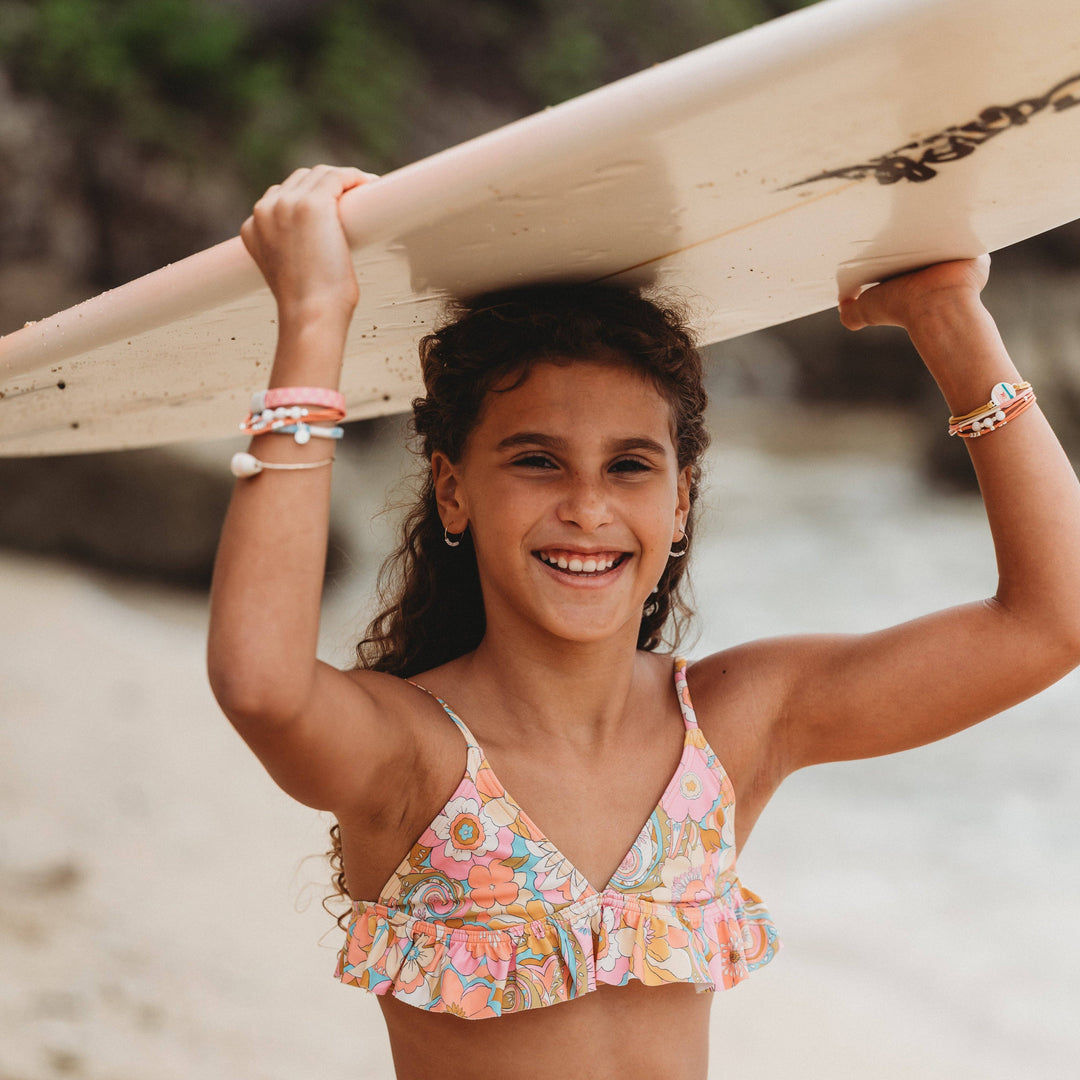 K'lani "Surf" Surfboard with Silver Accents Hair Tie Bracelets