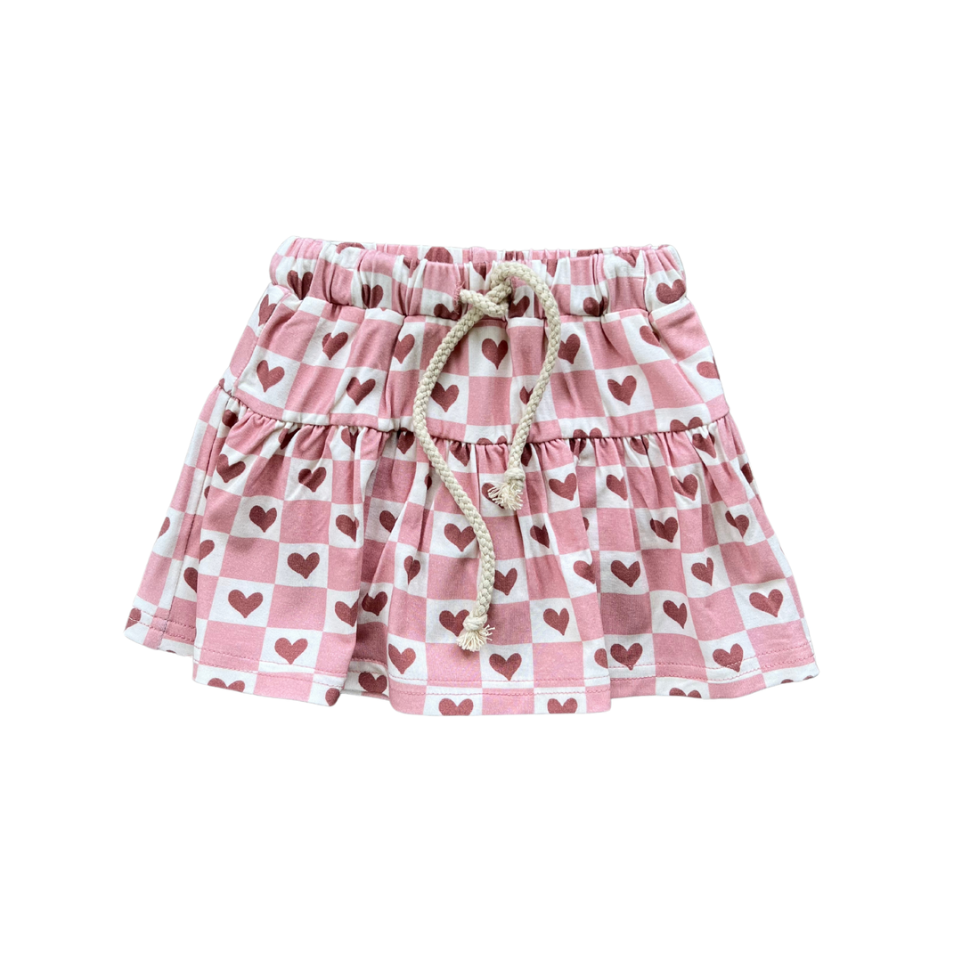 Babysprouts Checkered Heart Girl's Skort