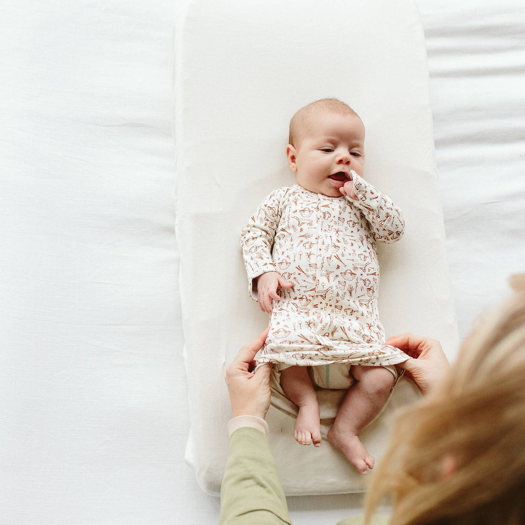 Goumi Viscose + Organic Cotton Changing Pad Cover - Cloud