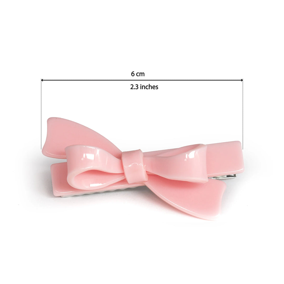 Lilies & Roses Bow knot Hair Clip - Glitter Red