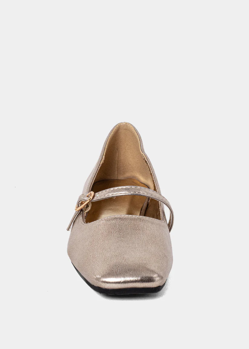 ShuShop Adele Mini Ballet Flat - Light Gold