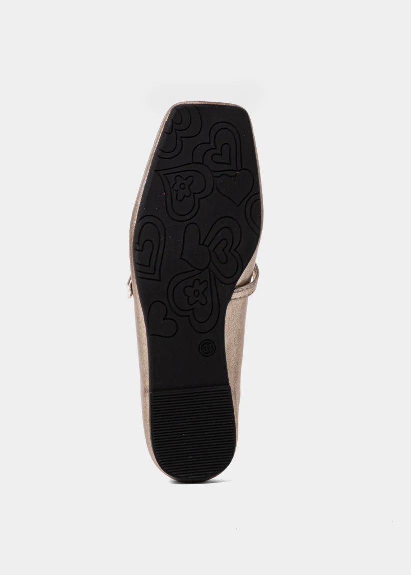 ShuShop Adele Mini Ballet Flat - Light Gold