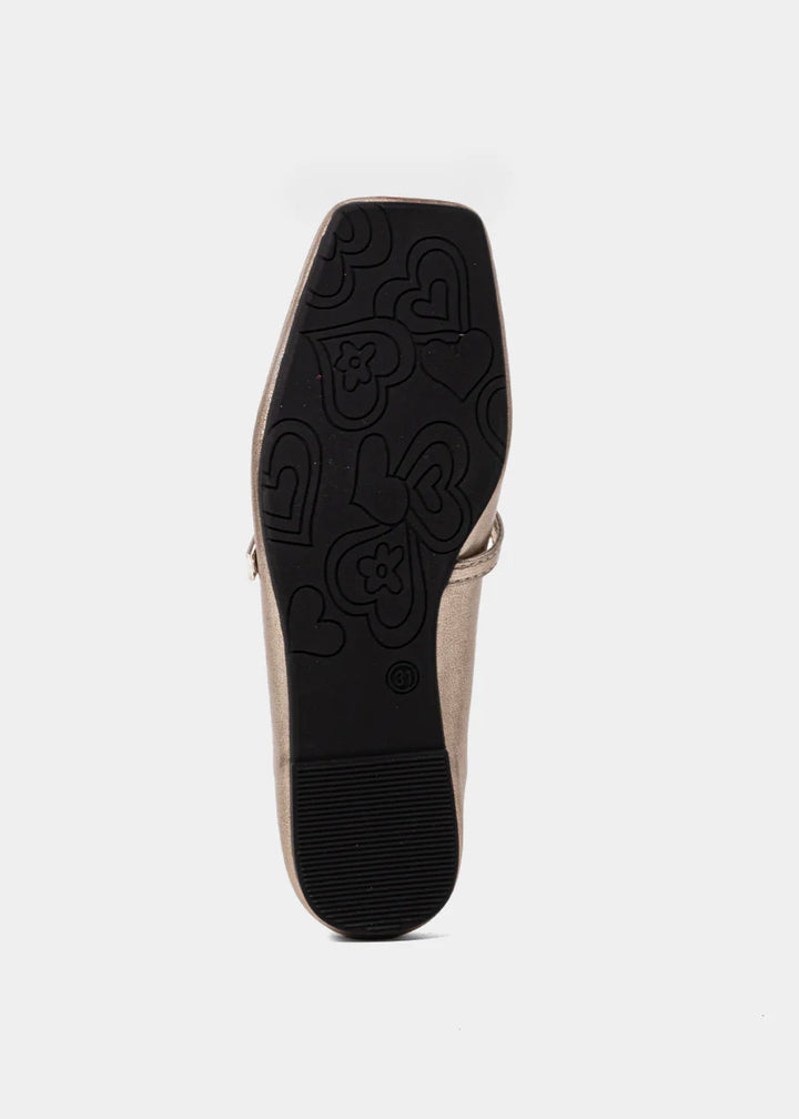 ShuShop Adele Mini Ballet Flat - Light Gold