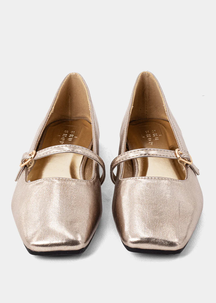 ShuShop Adele Mini Ballet Flat - Light Gold