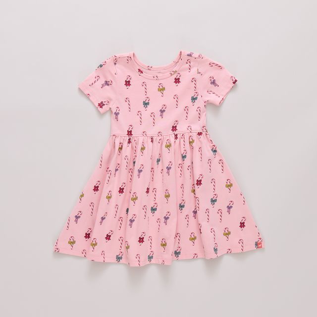 Pink Chicken Sunny Dress - Mini Candy Cane