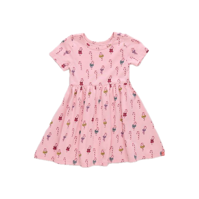 Pink Chicken Sunny Dress - Mini Candy Cane